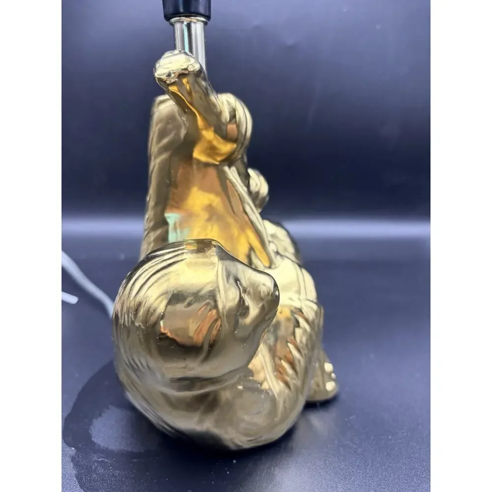 Gold Ceramic Sloth Lamp. Small Table Or Desk Size. Cute Decore